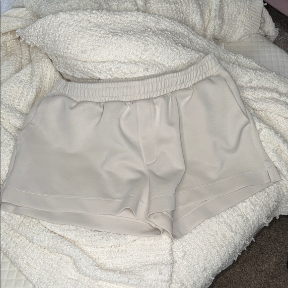 Women's High-Rise Sandwash Pull-On Shorts - A New Day™ Off-White - Picture 1 of 12